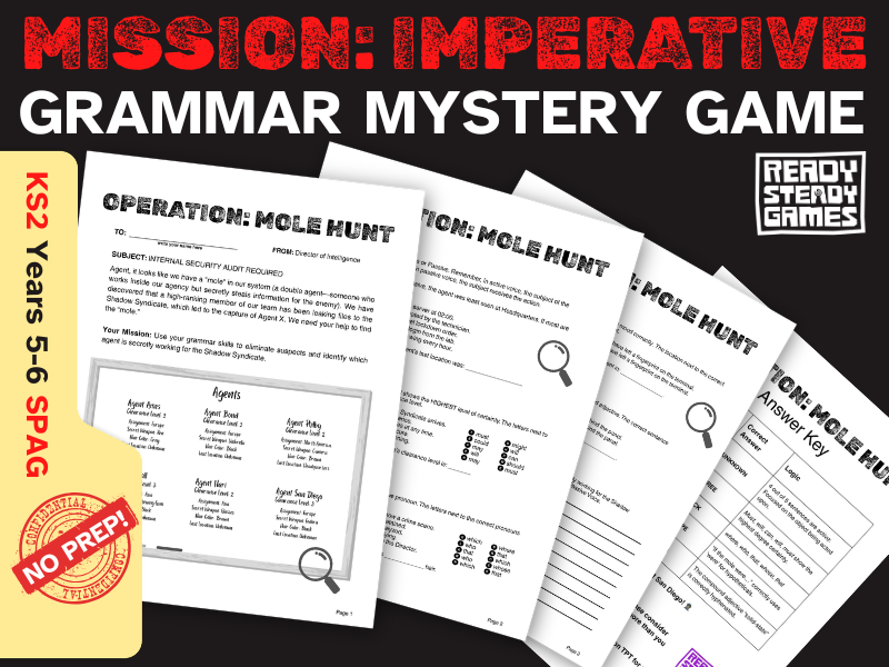 KS2 SPaG Mystery Game | SATs Grammar & Logic Activity | Year 5 & 6 | Mission: Imperative