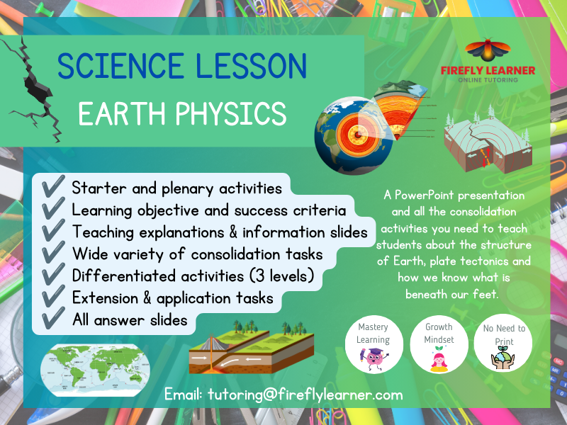 Earth Physics & Plate Tectonics Lesson PowerPoint + Consolidation Activities