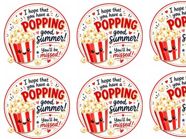 Popping Summer End of Year Gift Tags