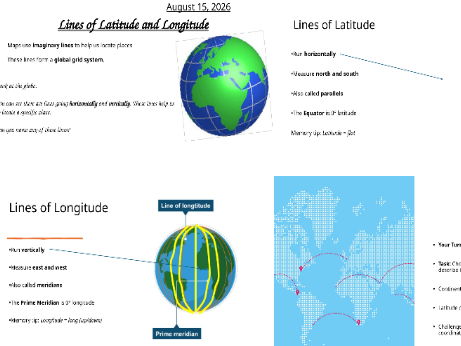 Where Are We in the World? Continents, Oceans, Lattitude and Longitude.