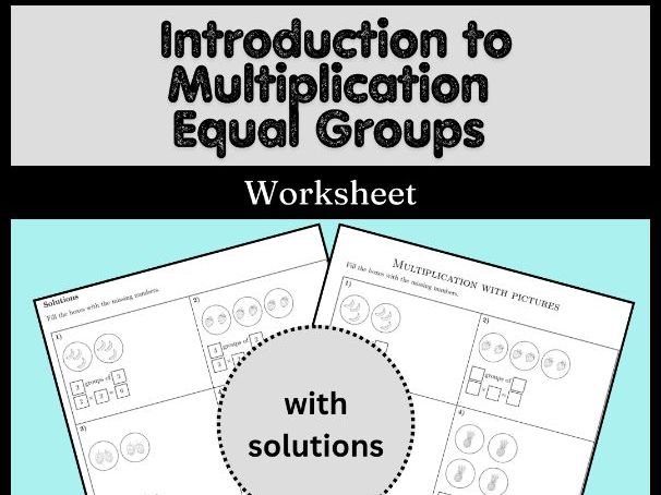 Introduction to Multiplication Equal Groups Worksheet