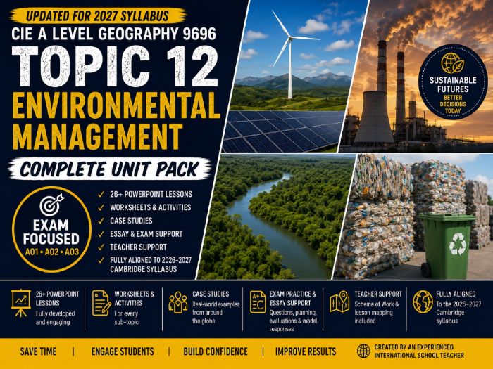 CIE A Level Geography 9696 Topic 12 Environmental Management Complete Unit Pack (2027)