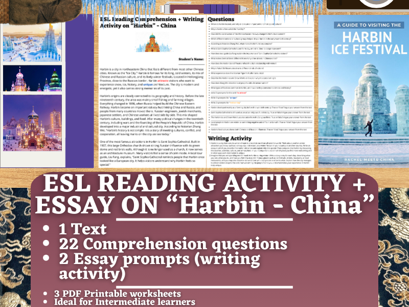 ESL Reading Comprehension + Writing Activity - Harbin - China - Asia - Winter