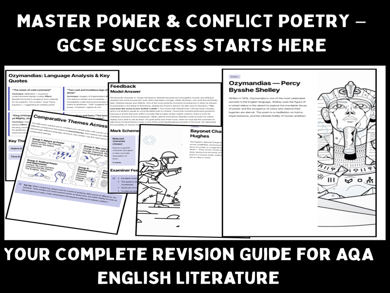 AQA Power and Conflict Poetry: Complete GCSE Revision Workbook (15 Poems)