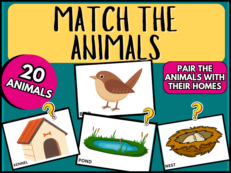 Match the Animals with Homes - Fun Game - Bell Ringer - Puzzle - Riddle