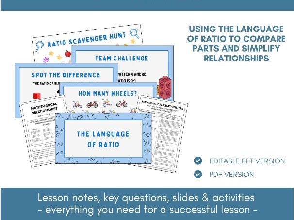 The Language of Ratio | Simplifying Ratio | Lesson Notes, Slides & Activities