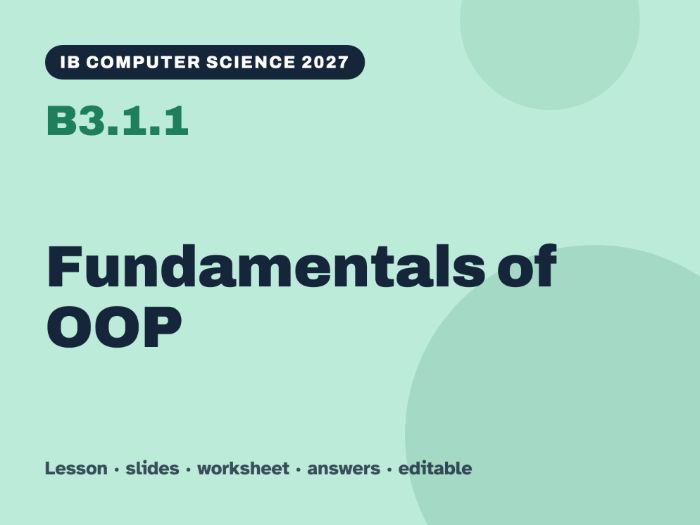 IB Computer Science 2027 – B3.1.1 Fundamentals of OOP – Lesson & Worksheet