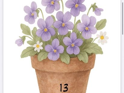 Numbered Flowers in Plant Pots 11-20