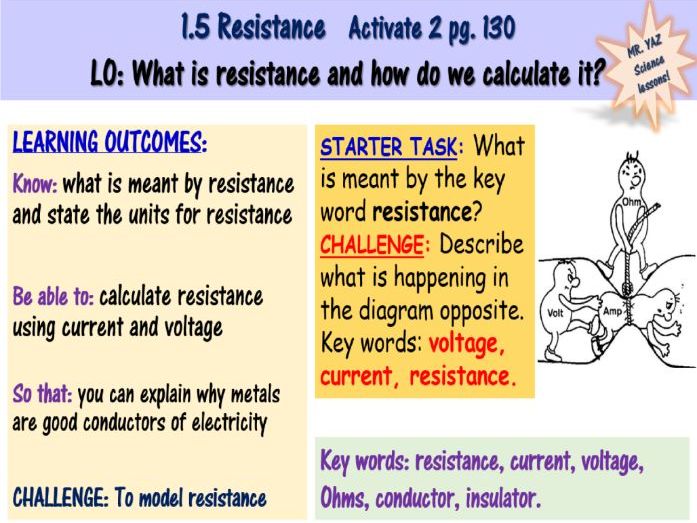 Resistance in Circuits KS3 Science Teaching Resources