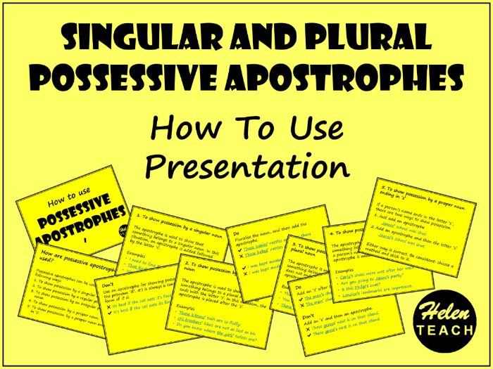 Singular & Plural Possessive Apostrophes | How To Use Presentation