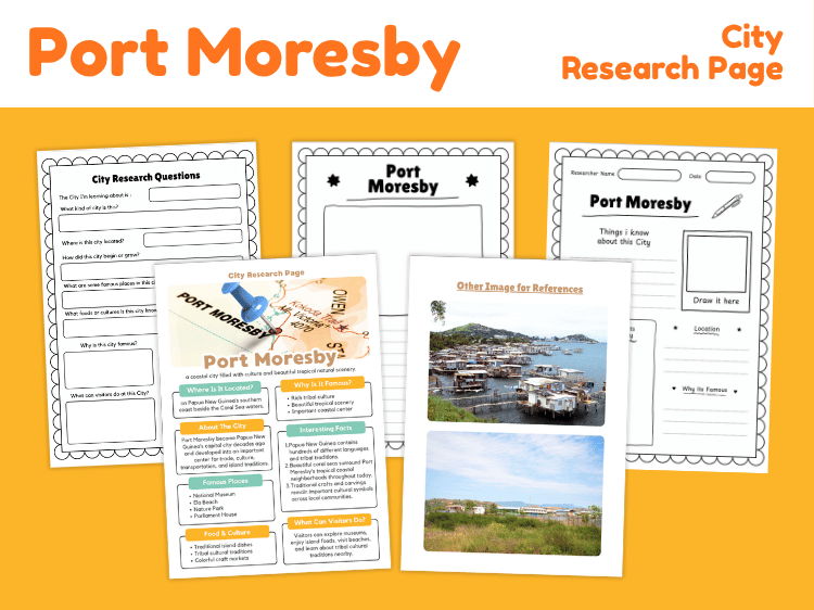 Port Moresby City Research Project | Geography & Culture Worksheets