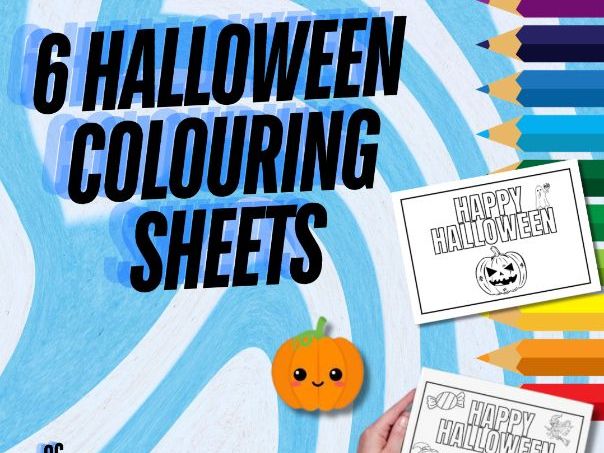 6 Halloween colouring sheets
