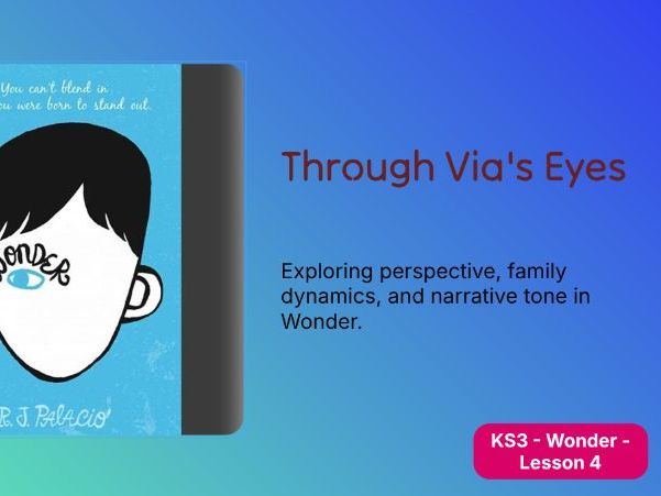 Year 7 Wonder – Lesson 4: Narrative Voice, Symbolism & Viewpoint