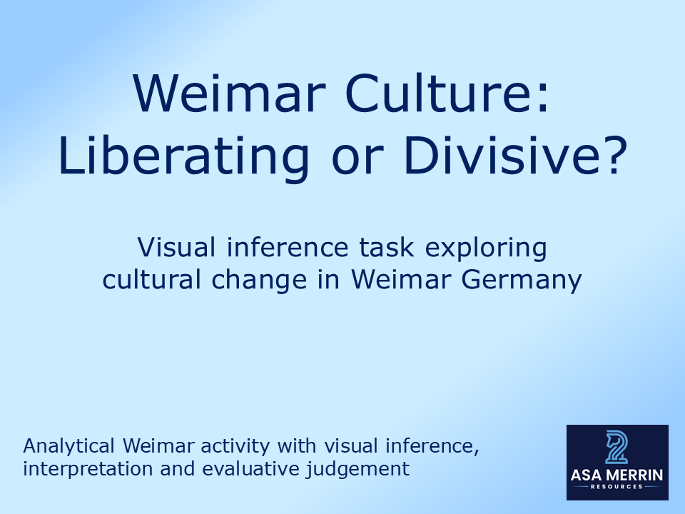 Weimar Culture Inference Grid (Free) | GCSE Weimar Germany