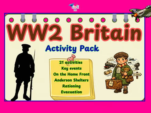 World War 2 MEGA Pack - A unit of 21 worksheets and activities - English, History