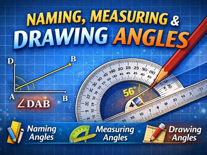 Naming, Measuring and Drawing Angles Lesson | KS3 Geometry | Using a Protractor and Angle Notation
