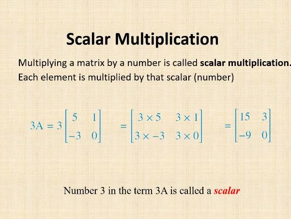 VCE General Maths | Matrices | PPT #3 | Scalar Multiplication | Editable