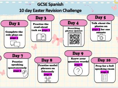 GCSE Spanish Speaking: Easter Revision Challenge