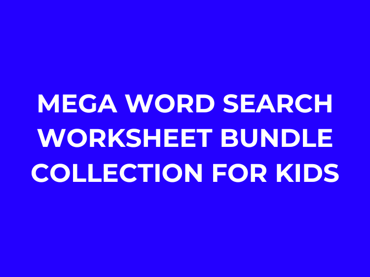 Mega Word Search Worksheet Bundle Collection for Kids