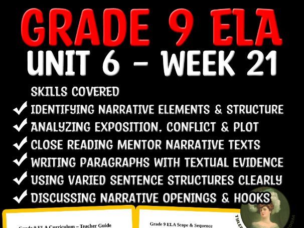 Grade 9 ELA Unit 6 Week 21 | Narrative Structure & Story Foundations