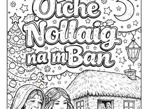 Oíche Nollaig na mBan Colouring Sheet - Irish/ Gaeilge 5th January