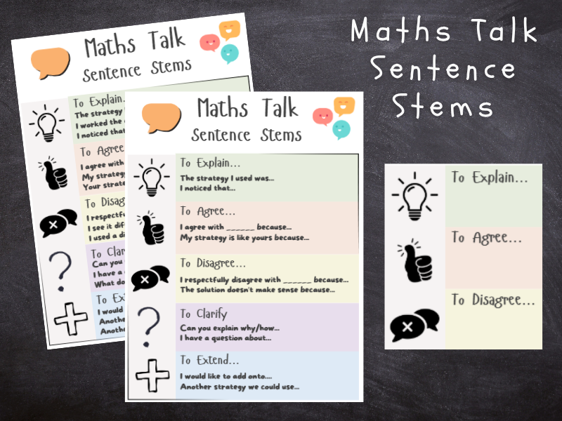 Maths Talk Sentence Stems