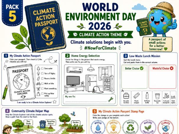 World Environment Day Climate Action Worksheets | Climate Action Passport
