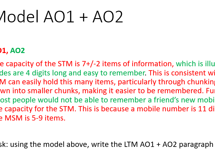 AQA Psychology memory revision