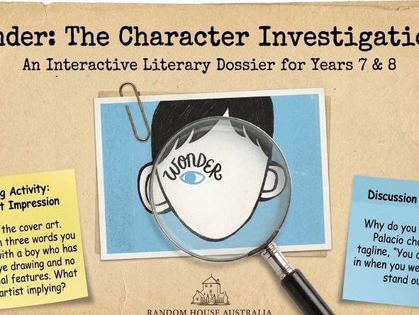 Wonder Analysis Mini Pack | Year 7–9 | Themes, Characters & Language | R.J. Palacio