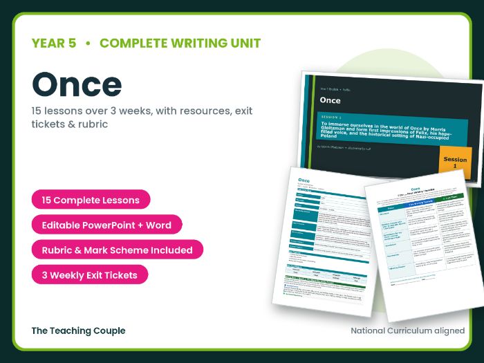 Once | Year 5 English Unit | 15 Complete Lessons + Resources + Mark Scheme