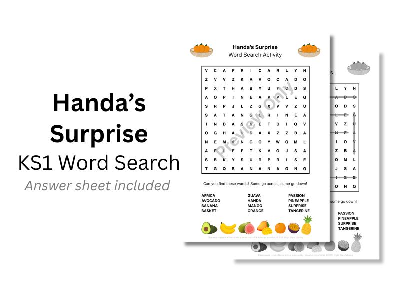 Handa's Surprise KS1 Word Search Activity