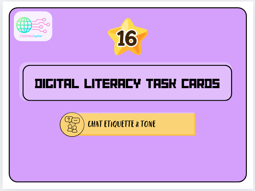 Digital Literacy Task Cards – Theme 16: Chat Etiquette & Tone