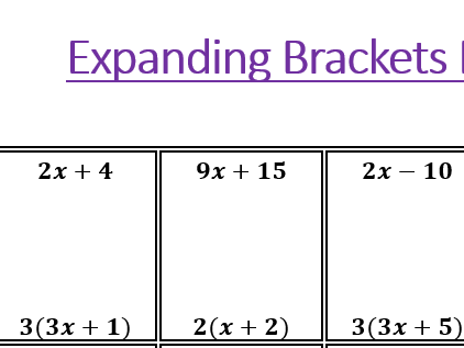 Expanding Brackets Activities Bundle | KS3 & GCSE Maths