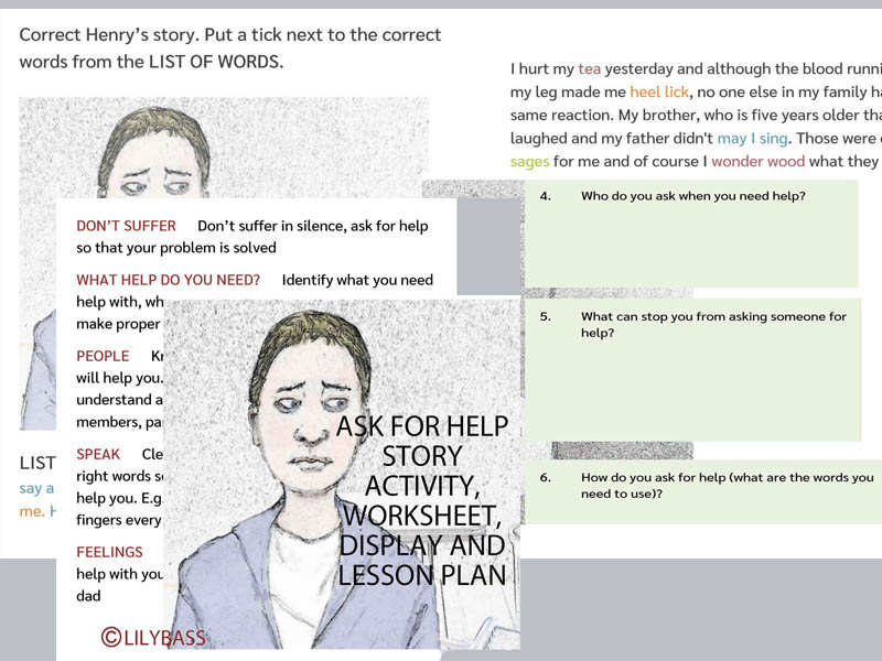 Asking For Help Lesson - Story Activity, Worksheet & Lesson Plan  (UK)