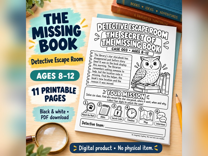 The Missing Book Escape Room - Ages 8-12