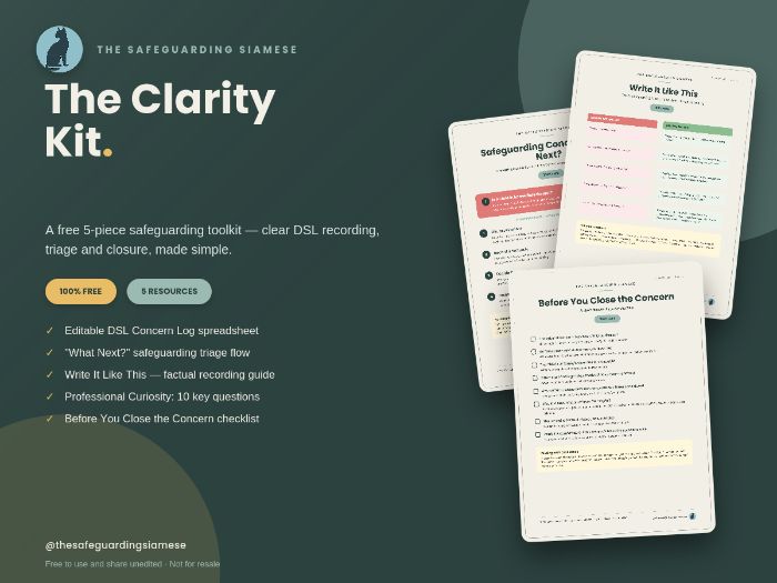 Safeguarding Clarity Kit | FREE DSL Concern Log + 5 Safeguarding Resources