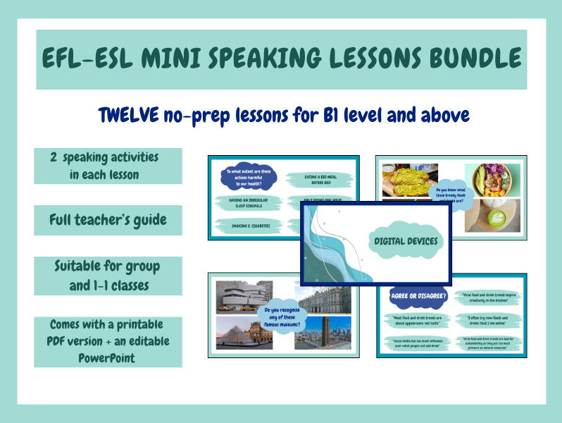 EFL-ESL Mini Speaking Lessons Bundle