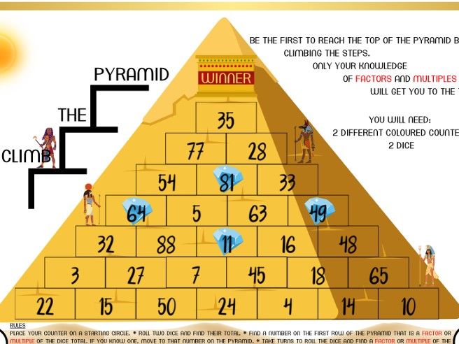 Climb the Pyramid factors and multiples game