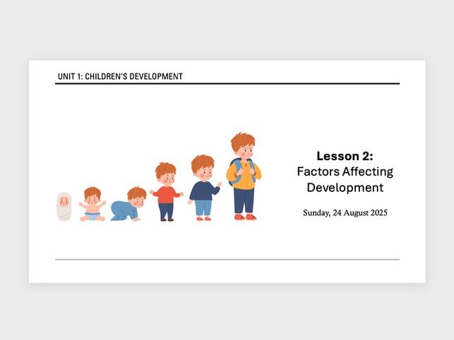 AAQ Early Childhood Development Unit 1 - Factors Affecting Development A1.4 A1.5 A1.6 A1.7