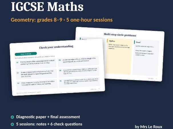 IGCSE mock revision: Geometry grades 8–9 (Edexcel 4MA1)