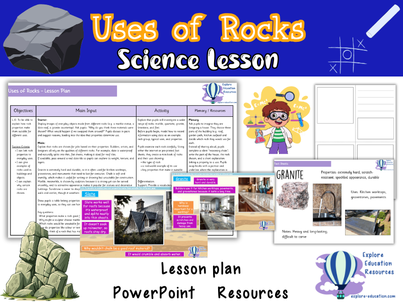 Uses of Rocks - KS2 Science Lesson - Outstanding Lesson Plan, PowerPoint and Worksheets