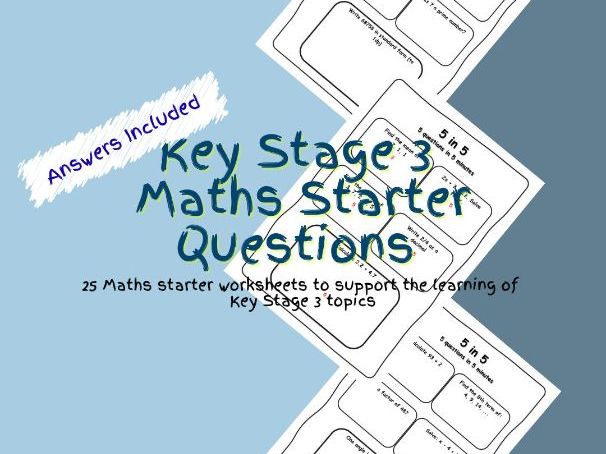 Key Stage 3 Maths Starter Questions Worksheets PDF