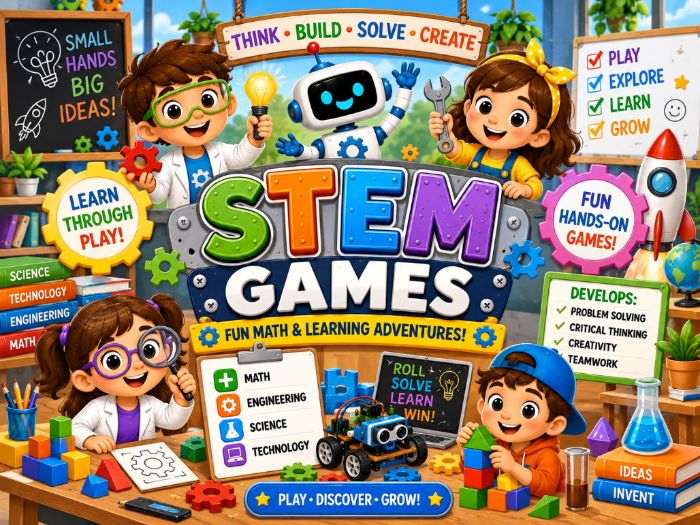 STEM Math Games for Preschool–1st Grade | Number Sense, Counting, Shapes & Math Centers