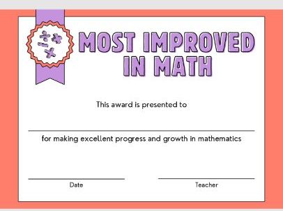 Math Certificate