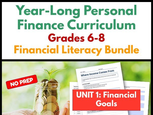 Year-Long Personal Finance Curriculum | Grades 6-8 | Financial Literacy | Unit 1