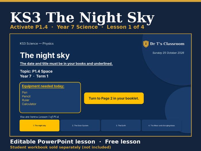 KS3 Activate P1.4 Space: The Night Sky