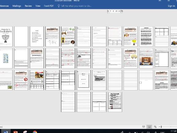 KS3 Workbook on Judaism 7 lessons, fully resourced self-contained lockdown learning