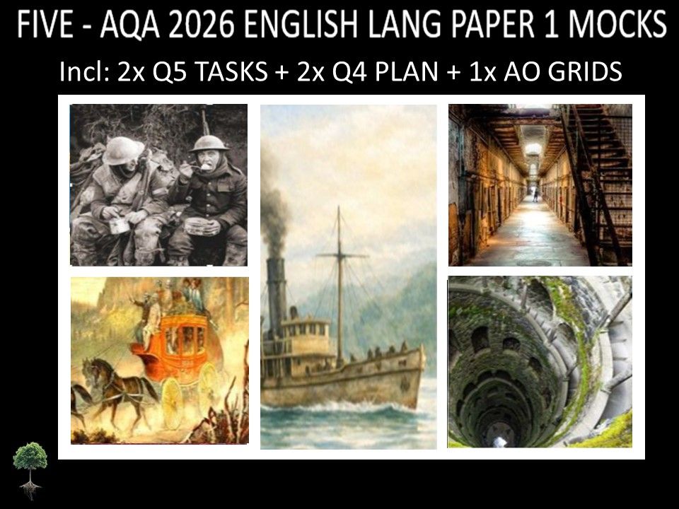 FIVE - AQA PAPER 1 | 2026 FULL MOCKS | Q5 TASKS | Q4 PLAN  |  AO GRIDS