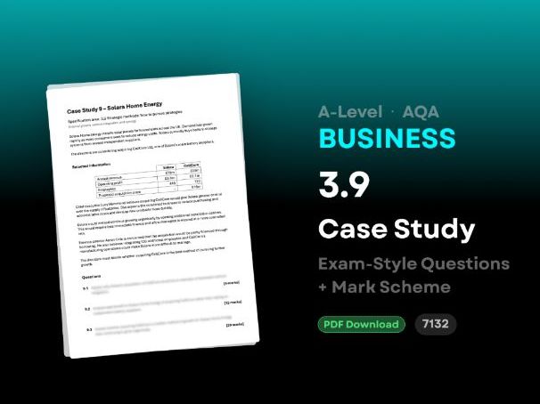 A-Level AQA Business: 3.9 Case Study