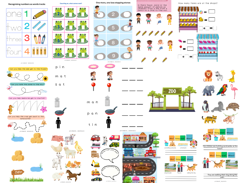 Ultimate Early Years Busy Binder – 125 Pg A4 PDF | EYFS–KS1 Maths, Phonics, Colours, Pencil Control